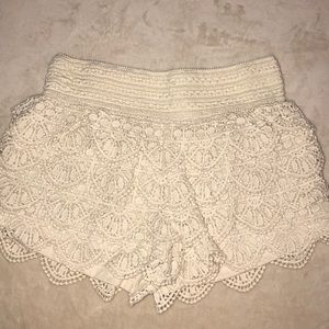 Cream lace shorts never worn
